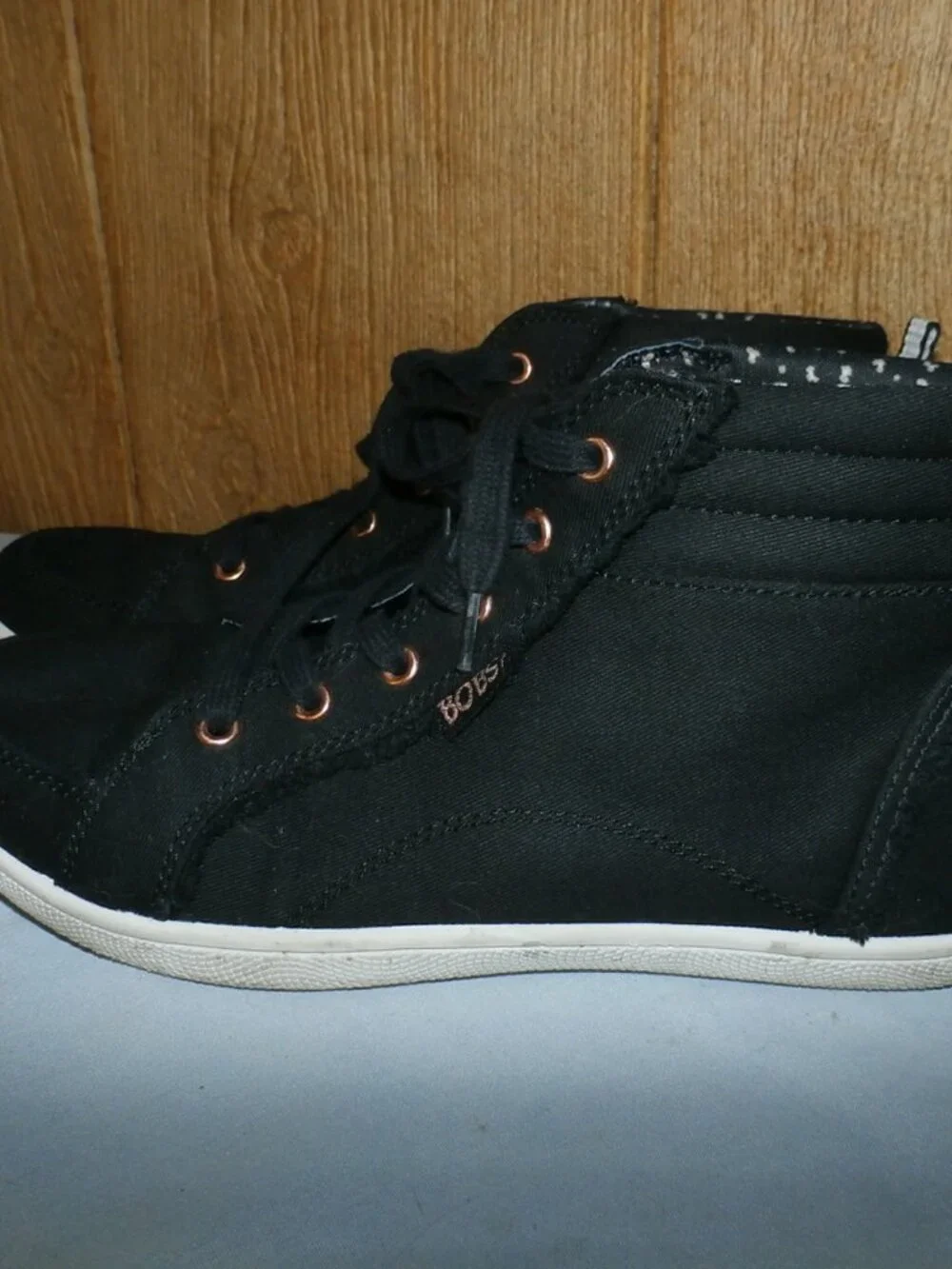BOBS by Skechers Women’s Black High Top Lace Up Sneakers Comfort Shoes Size 8